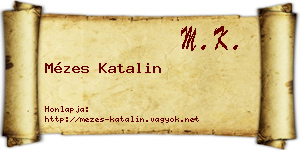 Mézes Katalin névjegykártya
